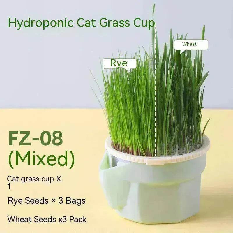 Cat Grass Cup Soilless Hydroponic Seed Spit Hair Ball Snacks - www.Shopthatapp.com