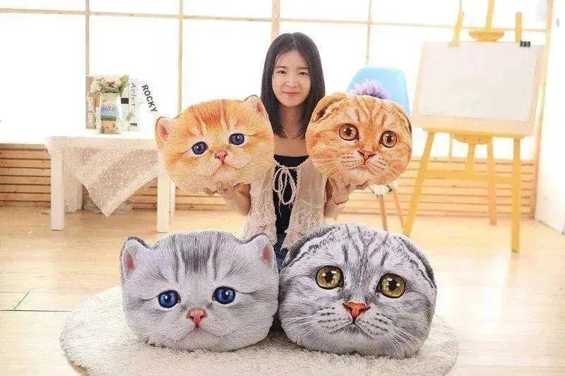 Cat Pillow Car Cushion Cute Cat Shape Nap Seat Plush Toy - www.Shopthatapp.com