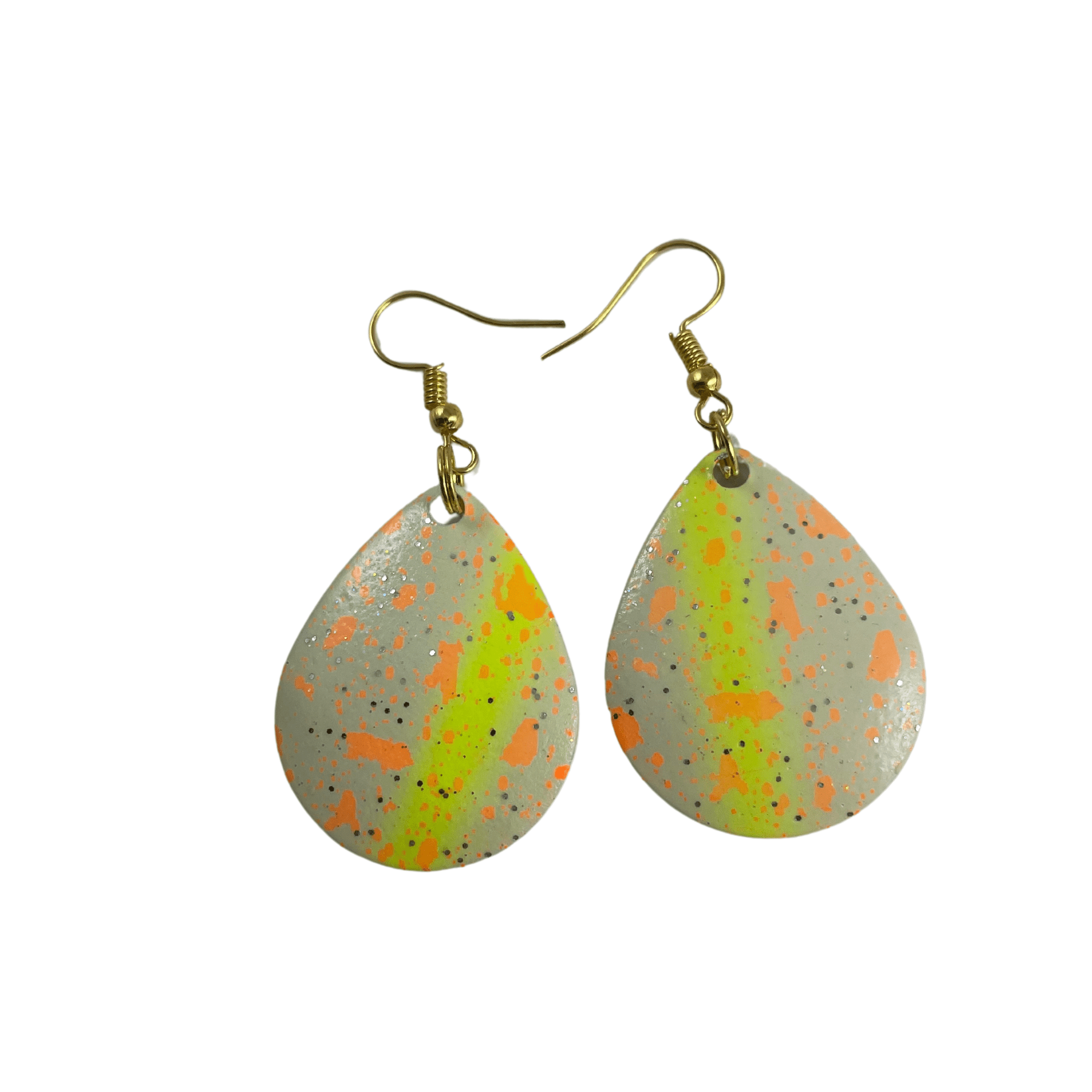 Colorado Chartreuse Glow Spackle Spinner Blade Earrings - www.Shopthatapp.com
