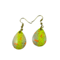 Colorado Chartreuse Orange Spackle Spinner Blade Earrings - www.Shopthatapp.com