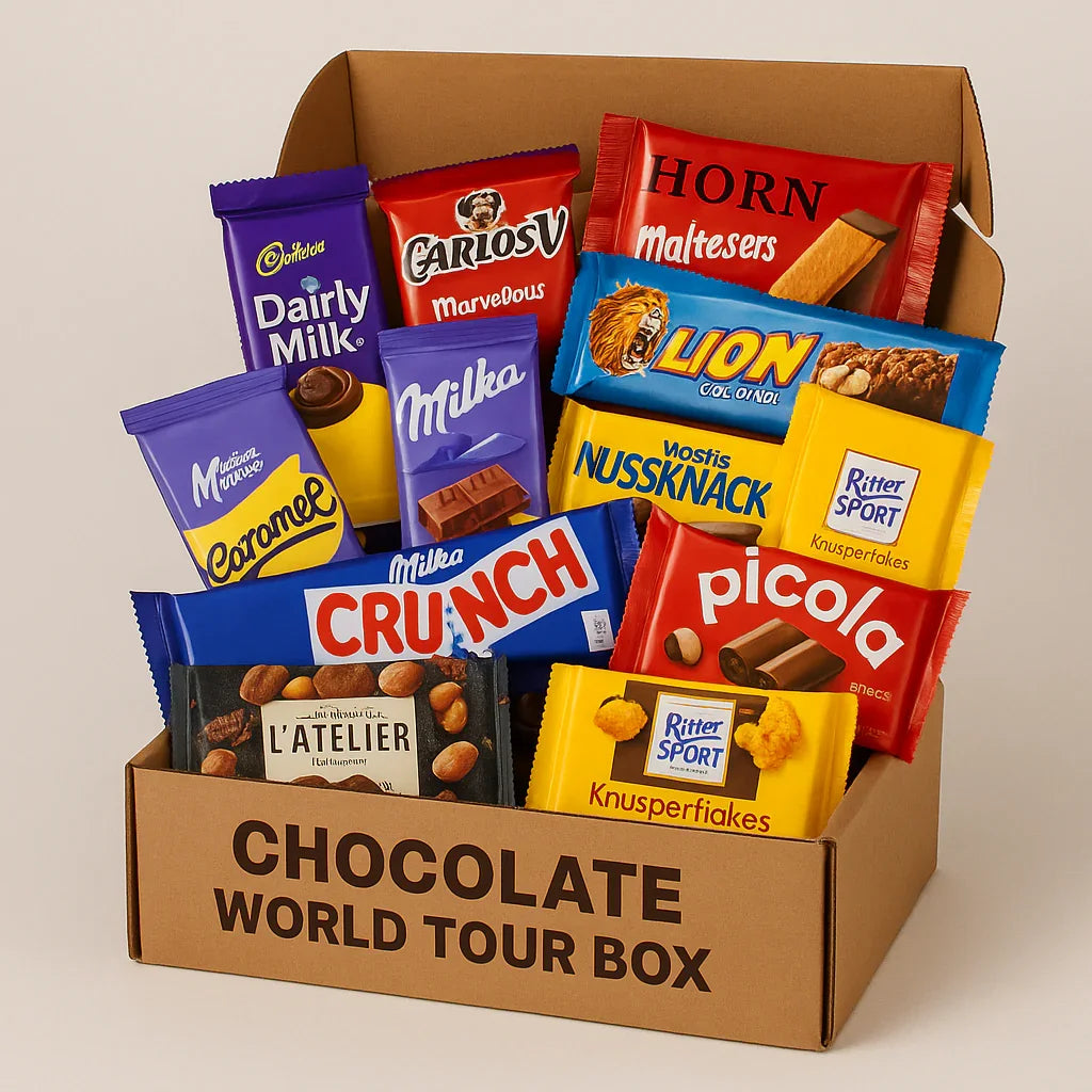 Chocolate World Tour Box – 10 International Bars & Treats - www.Shopthatapp.com