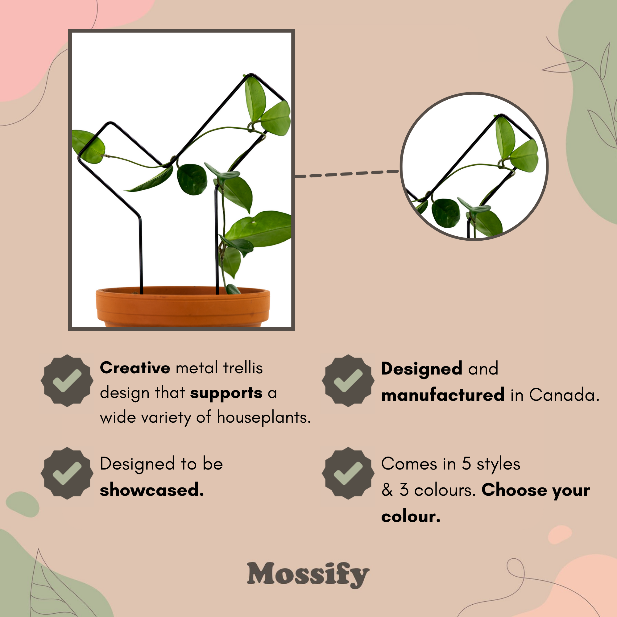 "Check Mark" Metal Trellis - www.Shopthatapp.com #