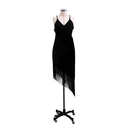 Chic Fashion Sleeveless Backless V-neck Tassel Fringed Dress - www.Shopthatapp.com