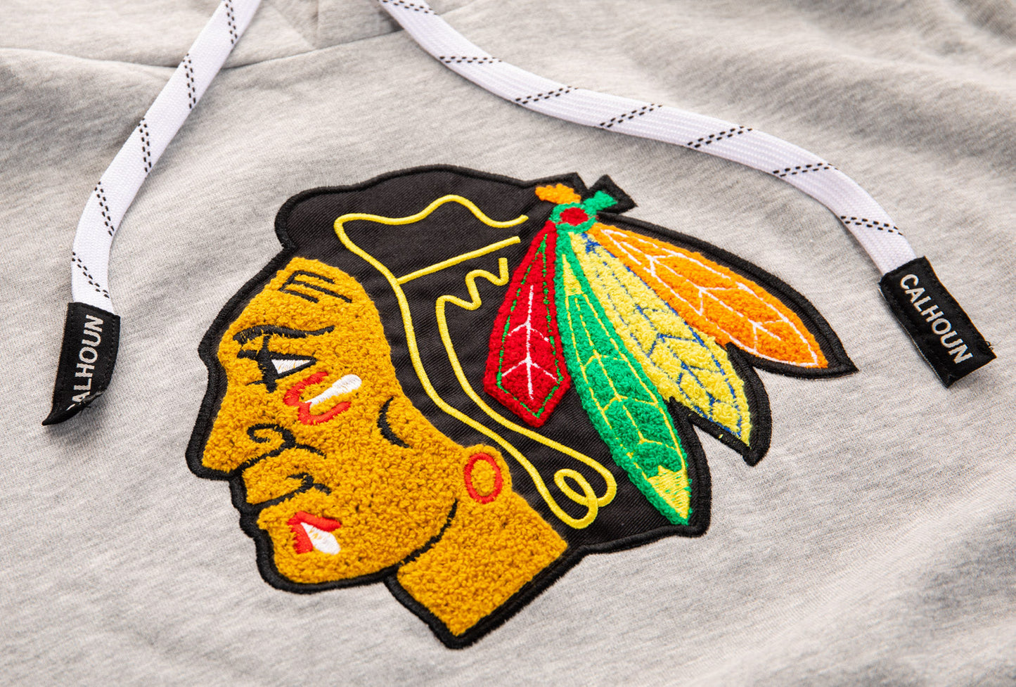 Chicago Blackhawks "Muskoka Style" Premium Chenille Woven Logo Hoodie - www.Shopthatapp.com #