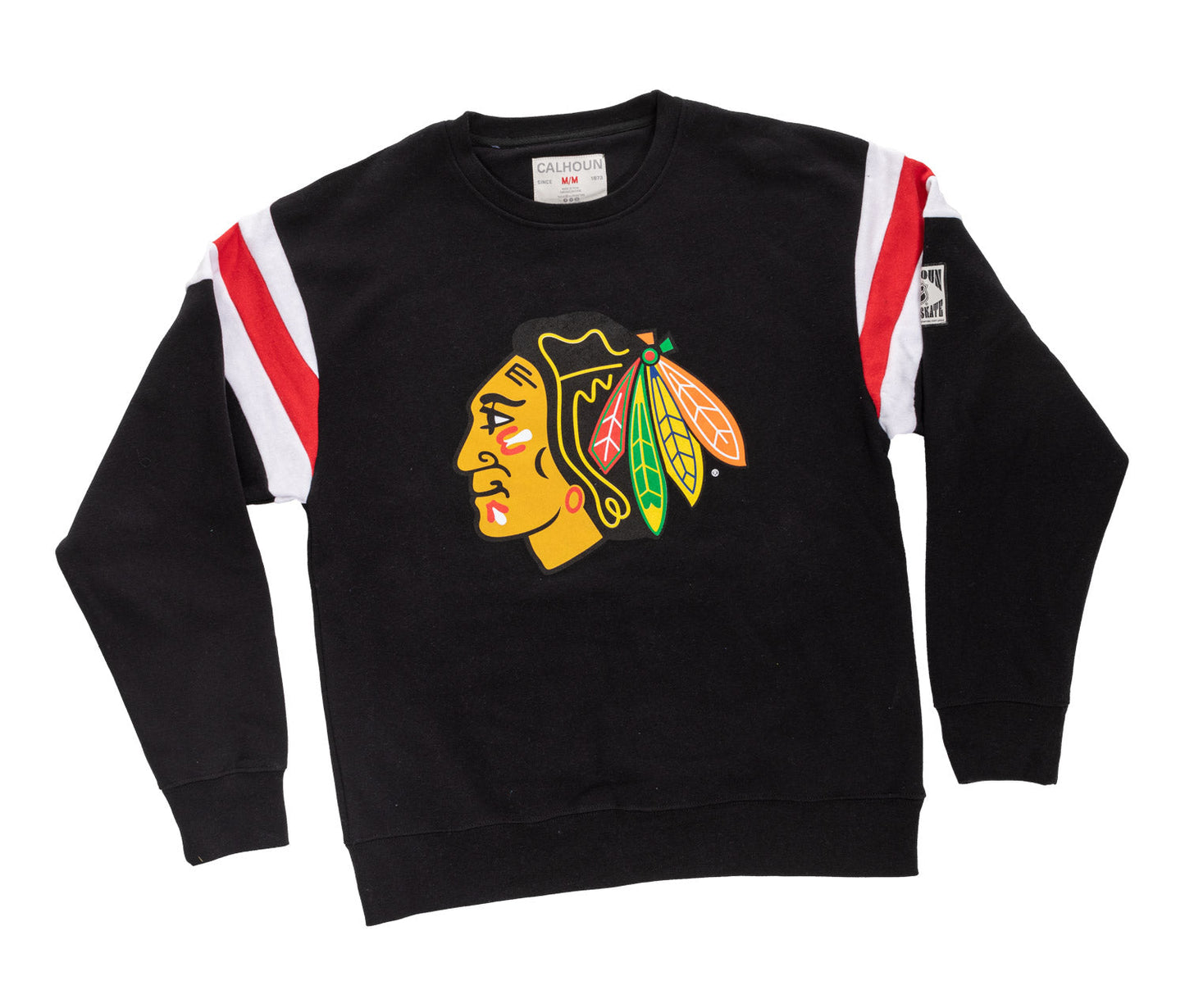 Chicago Blackhawks Varsity Retro Style Crewneck Sweater - www.Shopthatapp.com #
