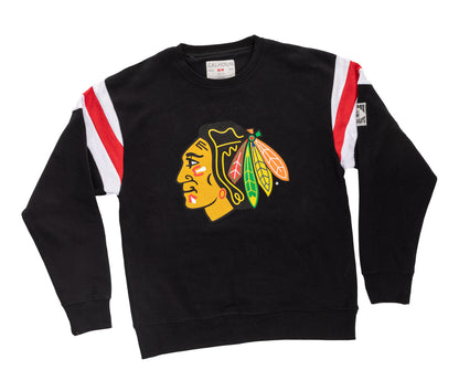 Chicago Blackhawks Varsity Retro Style Crewneck Sweater - www.Shopthatapp.com #