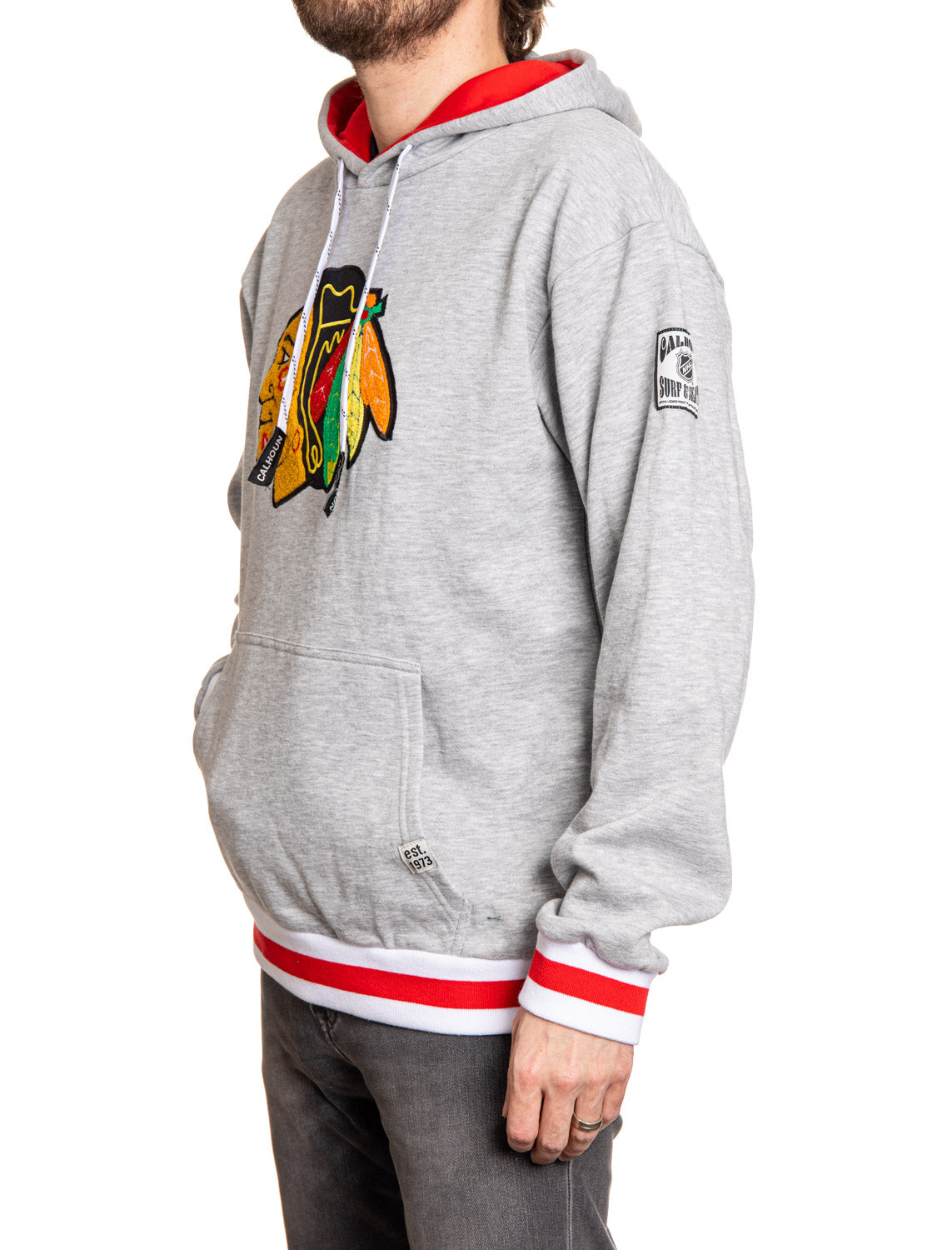Chicago Blackhawks "Muskoka Style" Premium Chenille Woven Logo Hoodie - www.Shopthatapp.com