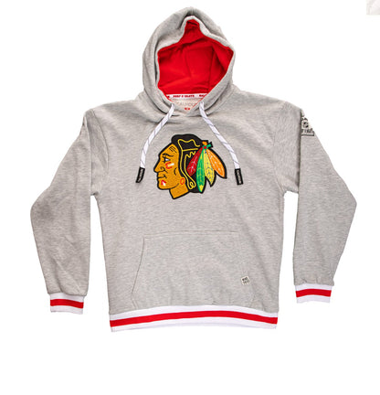 Chicago Blackhawks "Muskoka Style" Premium Chenille Woven Logo Hoodie - www.Shopthatapp.com