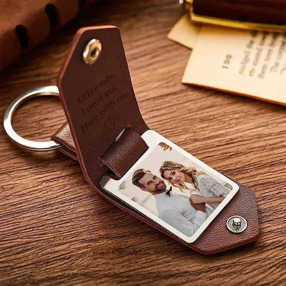 Chick & Unique Leather Photo Stainless steel UV Color Printed Keychain - www.Shopthatapp.com