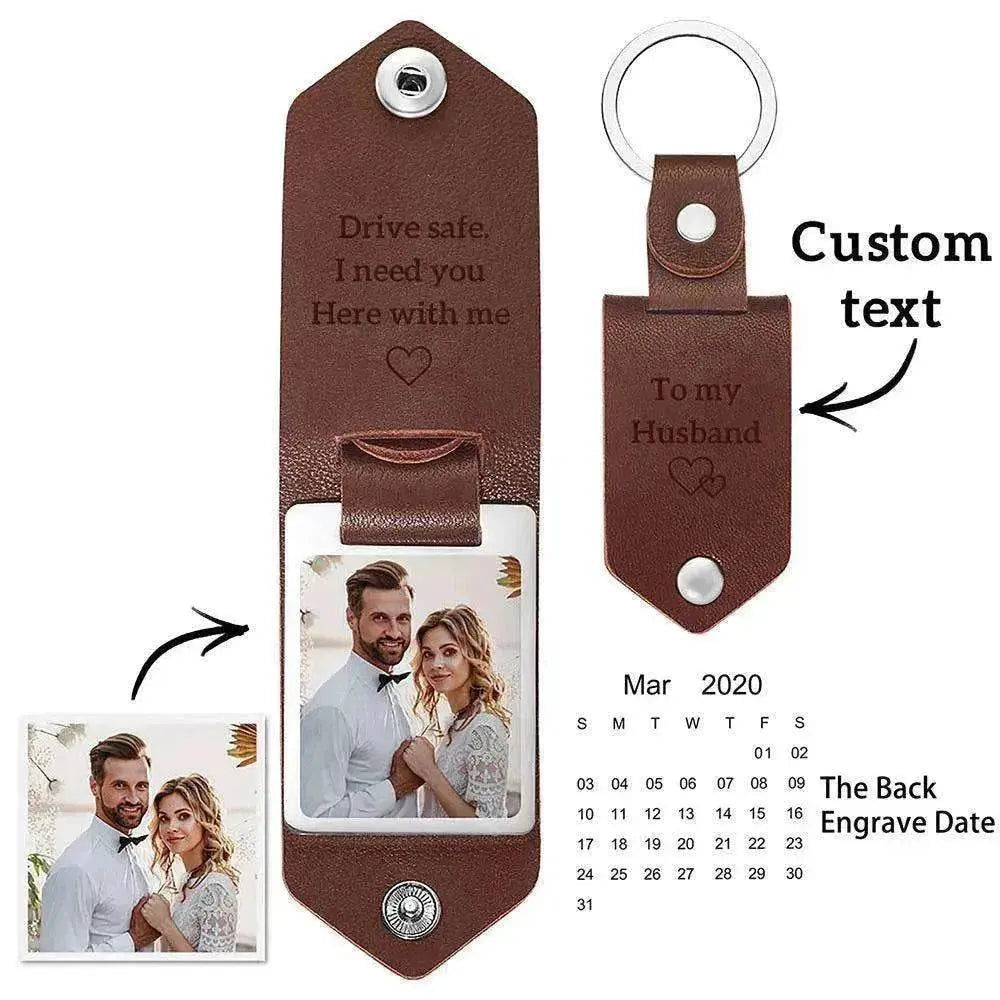 Chick & Unique Leather Photo Stainless steel UV Color Printed Keychain - www.Shopthatapp.com