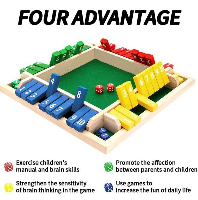 Children Dice Game,2-4 Player Family Wooden Board Table Math Games For Adults And Kids. - www.Shopthatapp.com #