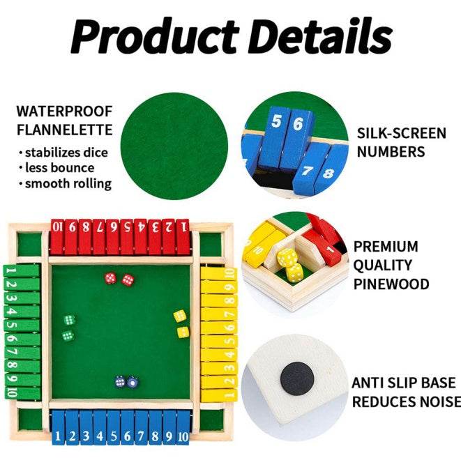 Children Dice Game,2-4 Player Family Wooden Board Table Math Games For Adults And Kids. - www.Shopthatapp.com #