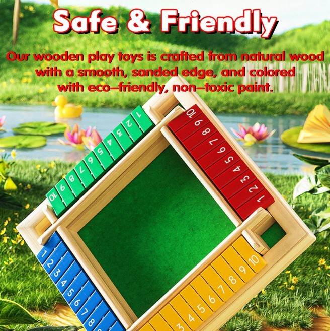 Children Dice Game,2-4 Player Family Wooden Board Table Math Games For Adults And Kids. - www.Shopthatapp.com #