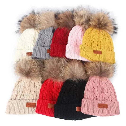 Children Winter Hat kids beanies Kids winter hat baby boy and girl warm woolen beanies faux fur beanies - www.Shopthatapp.com #