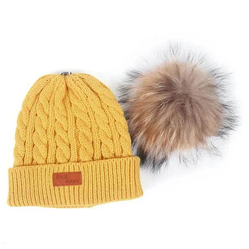 Children Winter Hat kids beanies Kids winter hat baby boy and girl warm woolen beanies faux fur beanies - www.Shopthatapp.com #