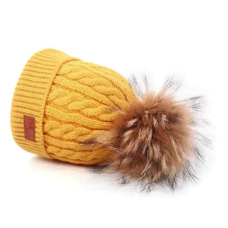 Children Winter Hat kids beanies Kids winter hat baby boy and girl warm woolen beanies faux fur beanies - www.Shopthatapp.com #