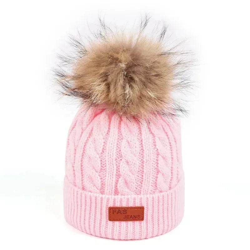 Children Winter Hat kids beanies Kids winter hat baby boy and girl warm woolen beanies faux fur beanies - www.Shopthatapp.com #