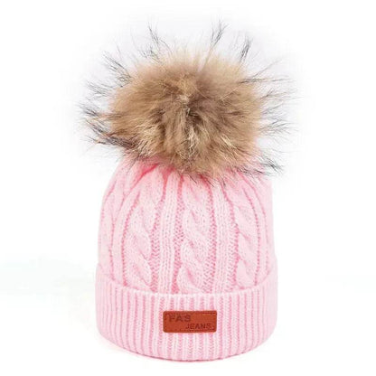 Children Winter Hat kids beanies Kids winter hat baby boy and girl warm woolen beanies faux fur beanies - www.Shopthatapp.com #