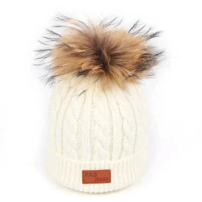 Children Winter Hat kids beanies Kids winter hat baby boy and girl warm woolen beanies faux fur beanies - www.Shopthatapp.com #