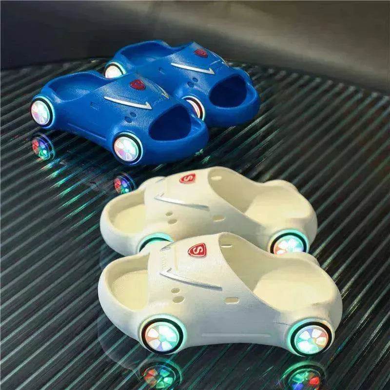 Children's Cartoon Car Glowing Sandals: Anti-Slip Luminous Beach Shoes - www.Shopthatapp.com