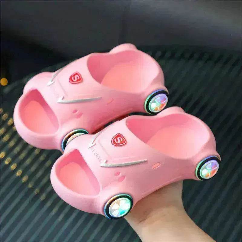 Children's Cartoon Car Glowing Sandals: Anti-Slip Luminous Beach Shoes - www.Shopthatapp.com