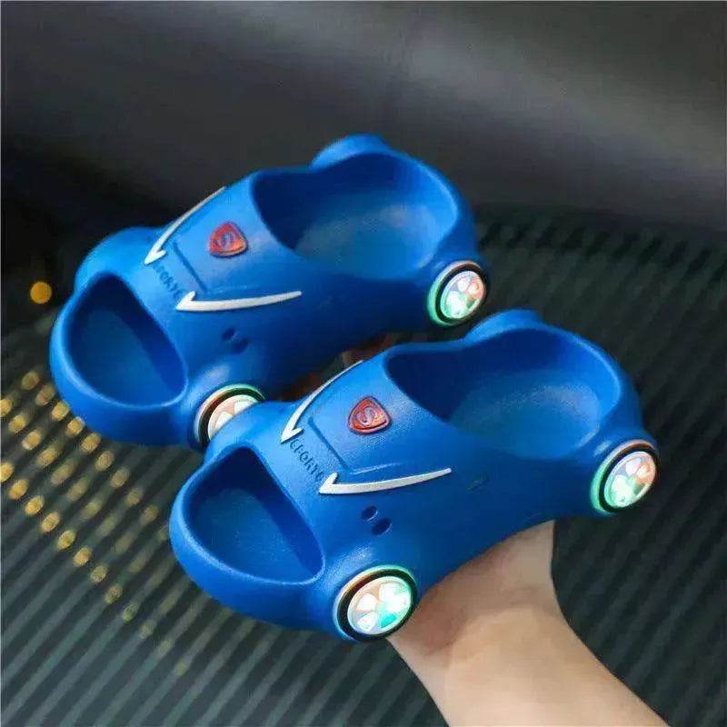 Children's Cartoon Car Glowing Sandals: Anti-Slip Luminous Beach Shoes - www.Shopthatapp.com