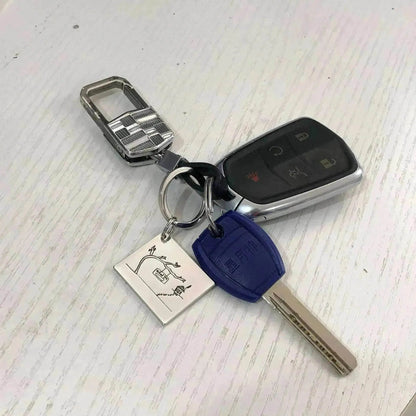 Children's Realistic Hand Drawn Laser Painting Keychain - www.Shopthatapp.com