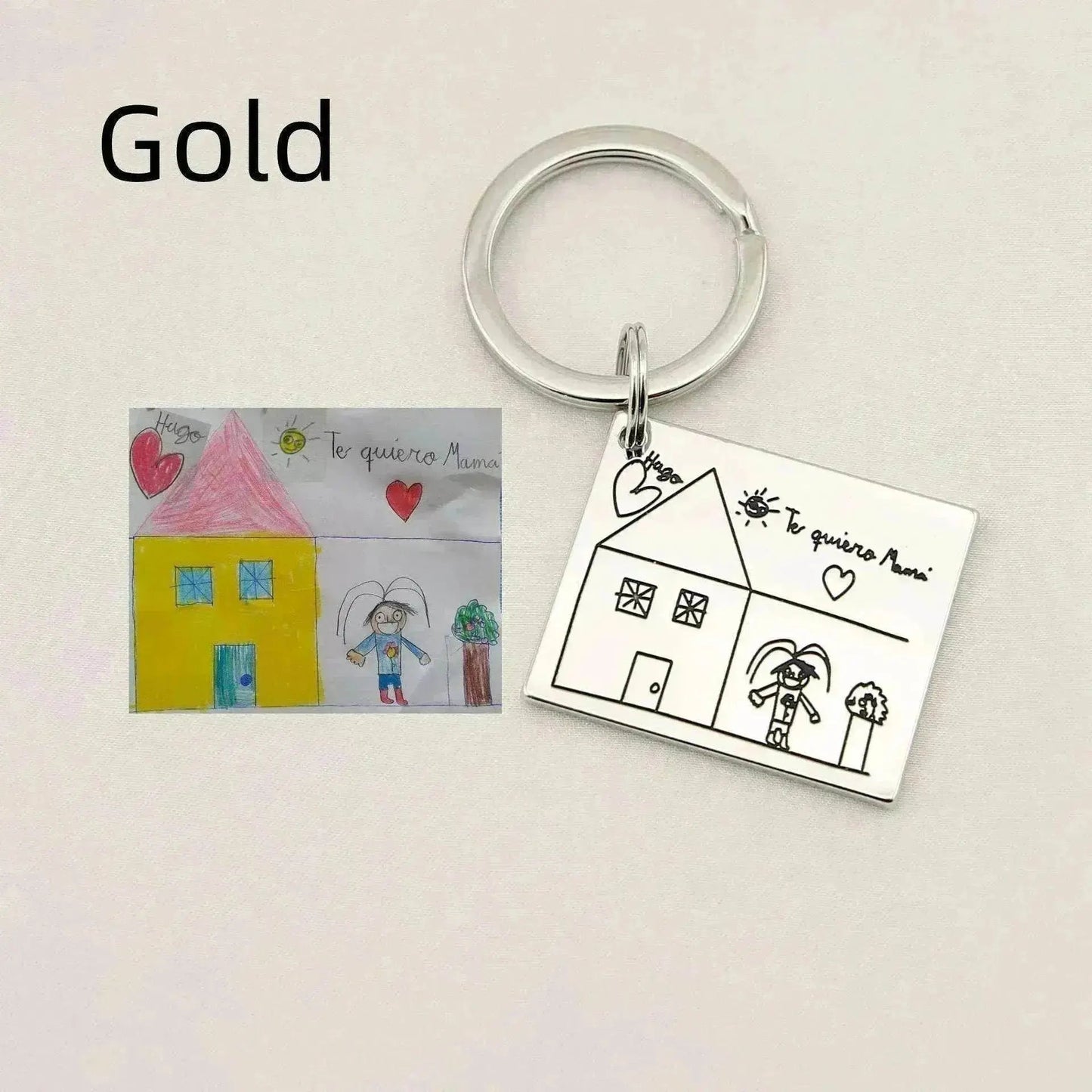 Children's Realistic Hand Drawn Laser Painting Keychain - www.Shopthatapp.com