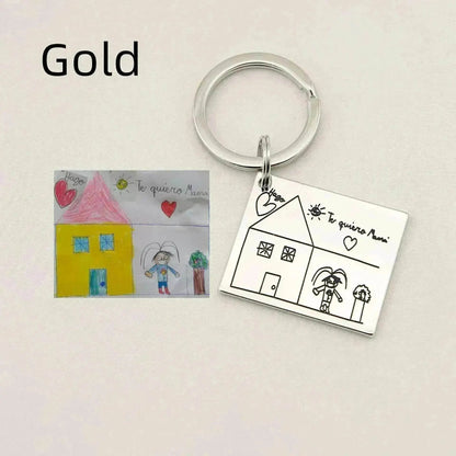 Children's Realistic Hand Drawn Laser Painting Keychain - www.Shopthatapp.com