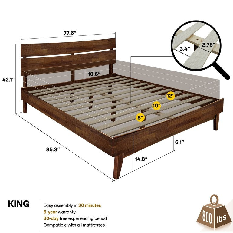 Aurora Solid Wood Bed Frame - www.Shopthatapp.com