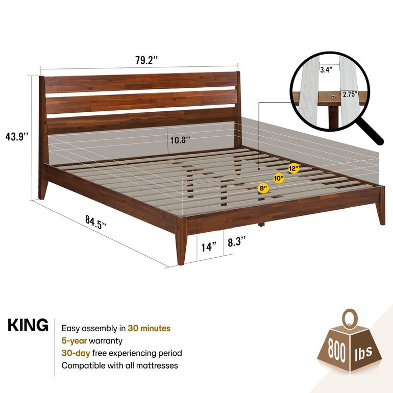 Emery Solid Wood Bed Frame - www.Shopthatapp.com