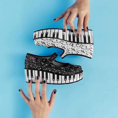 Chocolaticas® THANK YOU MUSIC Women's Mary Jane Platform-Women/Teen Girls shoes-www.Shopthatapp.com-Retro Eclectic