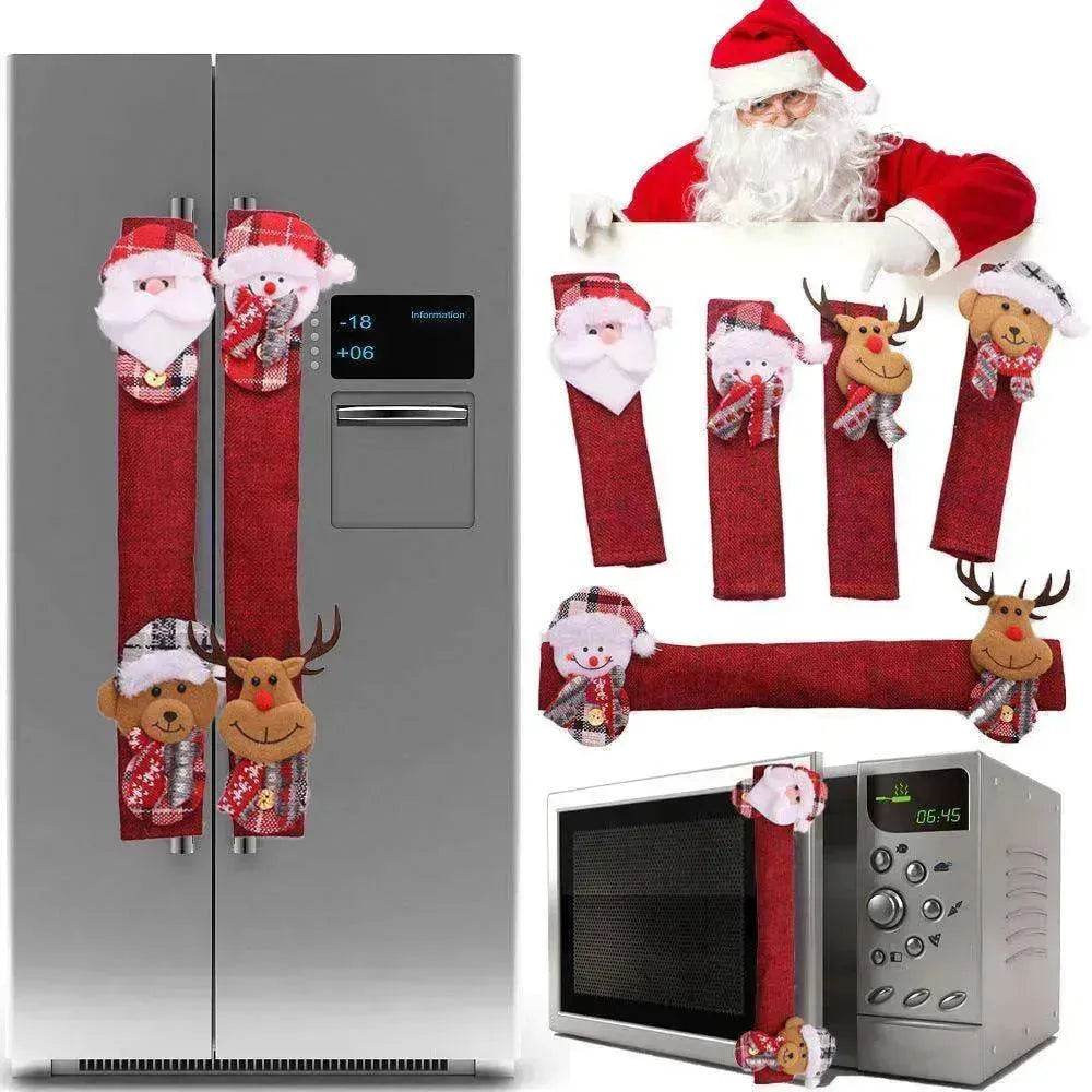 Christmas Decorations Stereo Doll Refrigerator Handle Eight Pieces - www.Shopthatapp.com
