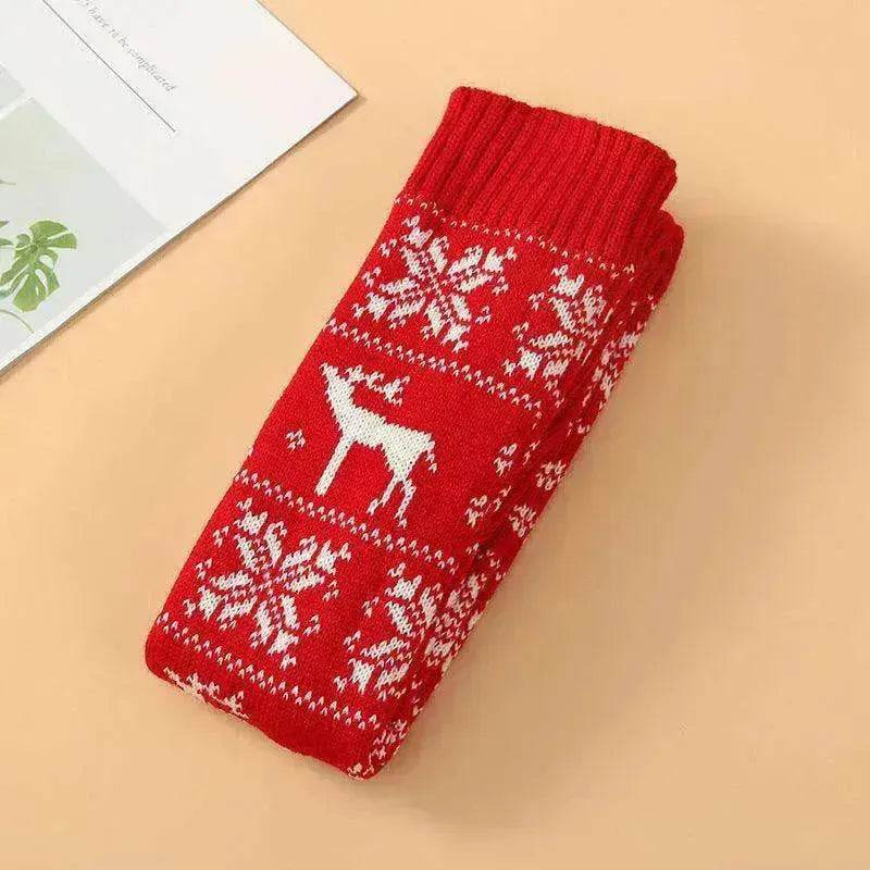 Christmas Knitted Cotton Woolen Thigh-High Deer Socks - www.Shopthatapp.com