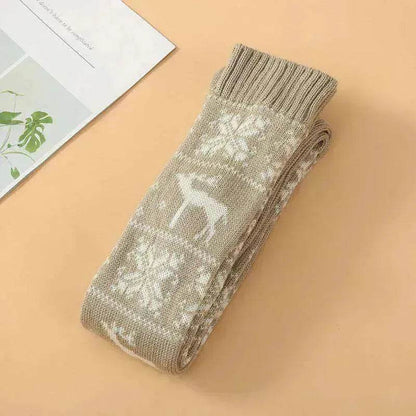 Christmas Knitted Cotton Woolen Thigh-High Deer Socks - www.Shopthatapp.com