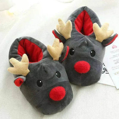 Christmas Shoes Cute Elk Home Slippers - www.Shopthatapp.com