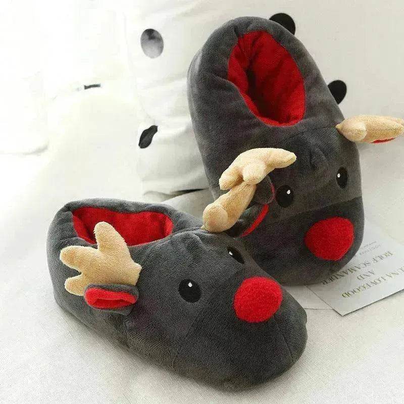 Christmas Shoes Cute Elk Home Slippers - www.Shopthatapp.com