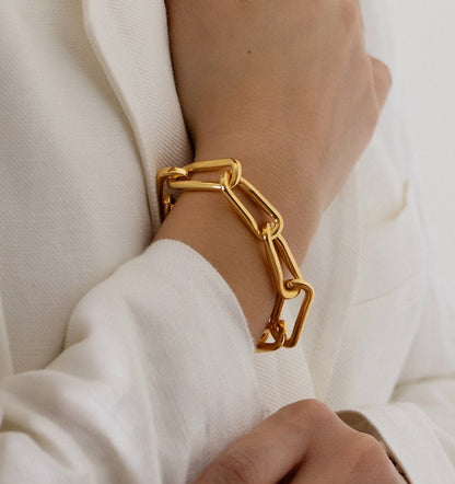 Bracelet chaîne organique épaisse