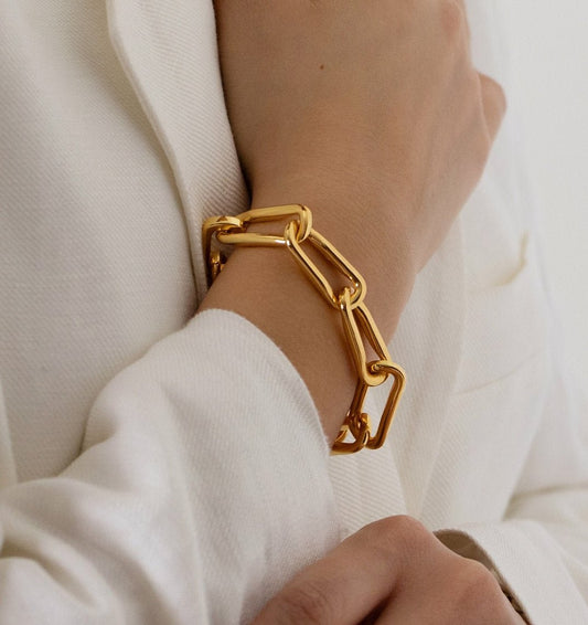 Bracelet chaîne organique épaisse