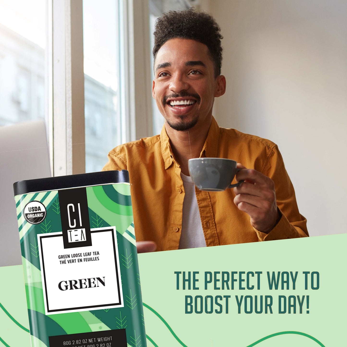 Organic Green Loose Leaf Tea with Teaball - 80g - www.Shopthatapp.com