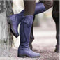 Classic Fashion Riding Western Boots Winter Knee Buckle Boots High Block Heel Round Toe Shoes For Women - www.Shopthatapp.com