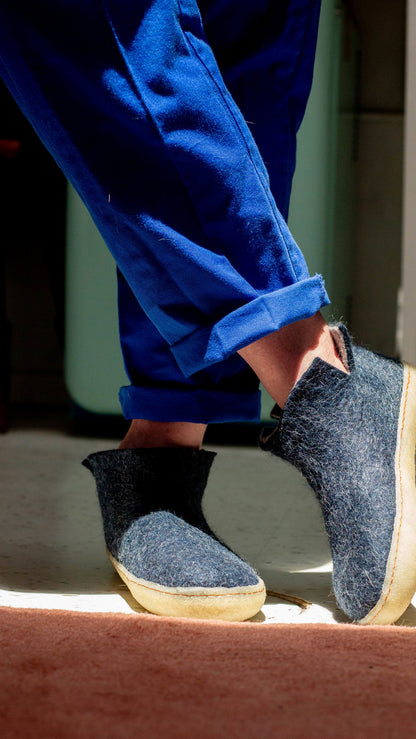 Classic Boot - Navy Blue with Rubber - Www.Shopthatapp.com