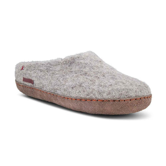 Classic Slipper - Grey with Leather-Shoes-www.Shopthatapp.com-Size:49.0-Betterfelt Canada