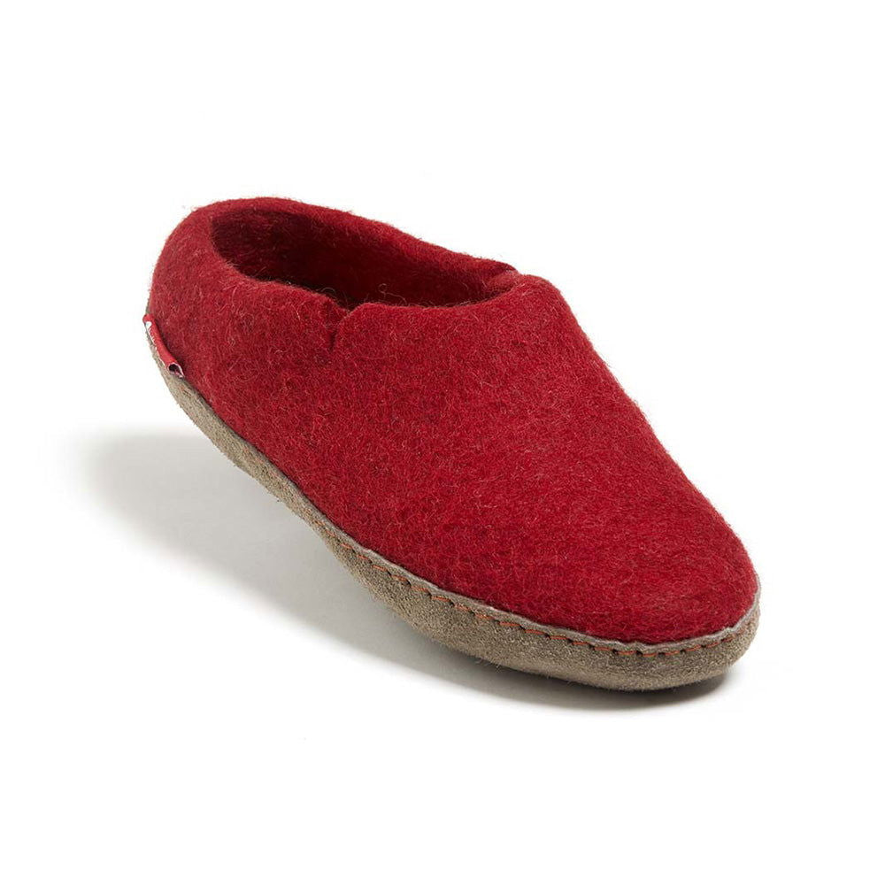 Classic Slipper - Red with Leather-Women and girls shoes-www.Shopthatapp.com-Size:45.0-Betterfelt Canada