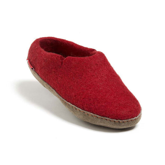 Classic Slipper - Red with Leather-Women and girls shoes-www.Shopthatapp.com-Size:45.0-Betterfelt Canada