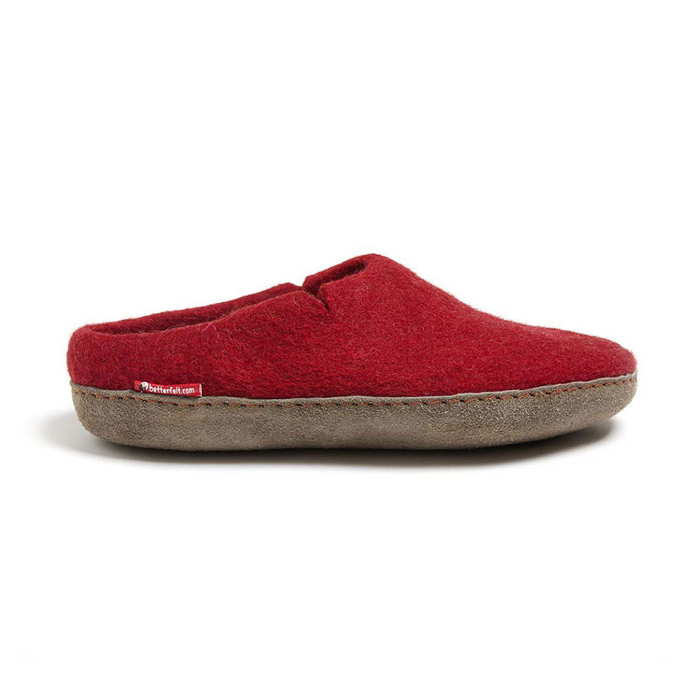 Classic Slipper - Red with Leather-Women and girls shoes-www.Shopthatapp.com-Betterfelt Canada