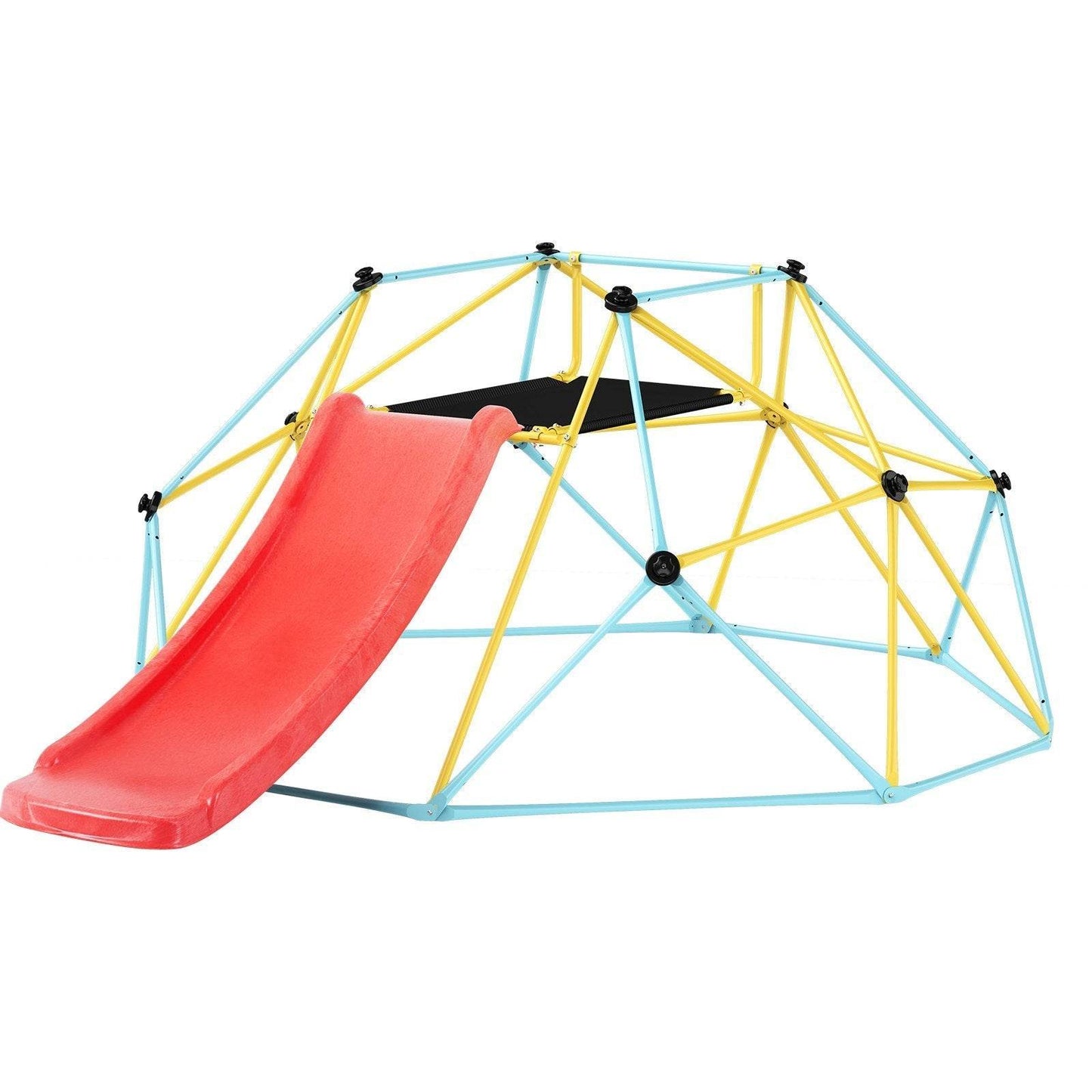 Climbing Dome, For Kids 3 To 9 Years Old, 8FT Geometric Dome Climber With Slide,Jungle Gym Supports 600LBS And Easy Assembly, With Climbing Grip, Outdoor And Indoor Play Equipment For Kids - www.Shopthatapp.com #