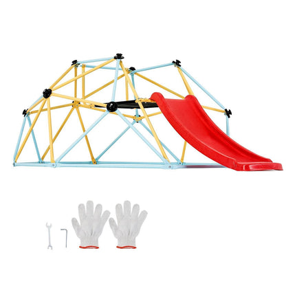 Climbing Dome, For Kids 3 To 9 Years Old, 8FT Geometric Dome Climber With Slide,Jungle Gym Supports 600LBS And Easy Assembly, With Climbing Grip, Outdoor And Indoor Play Equipment For Kids - www.Shopthatapp.com #