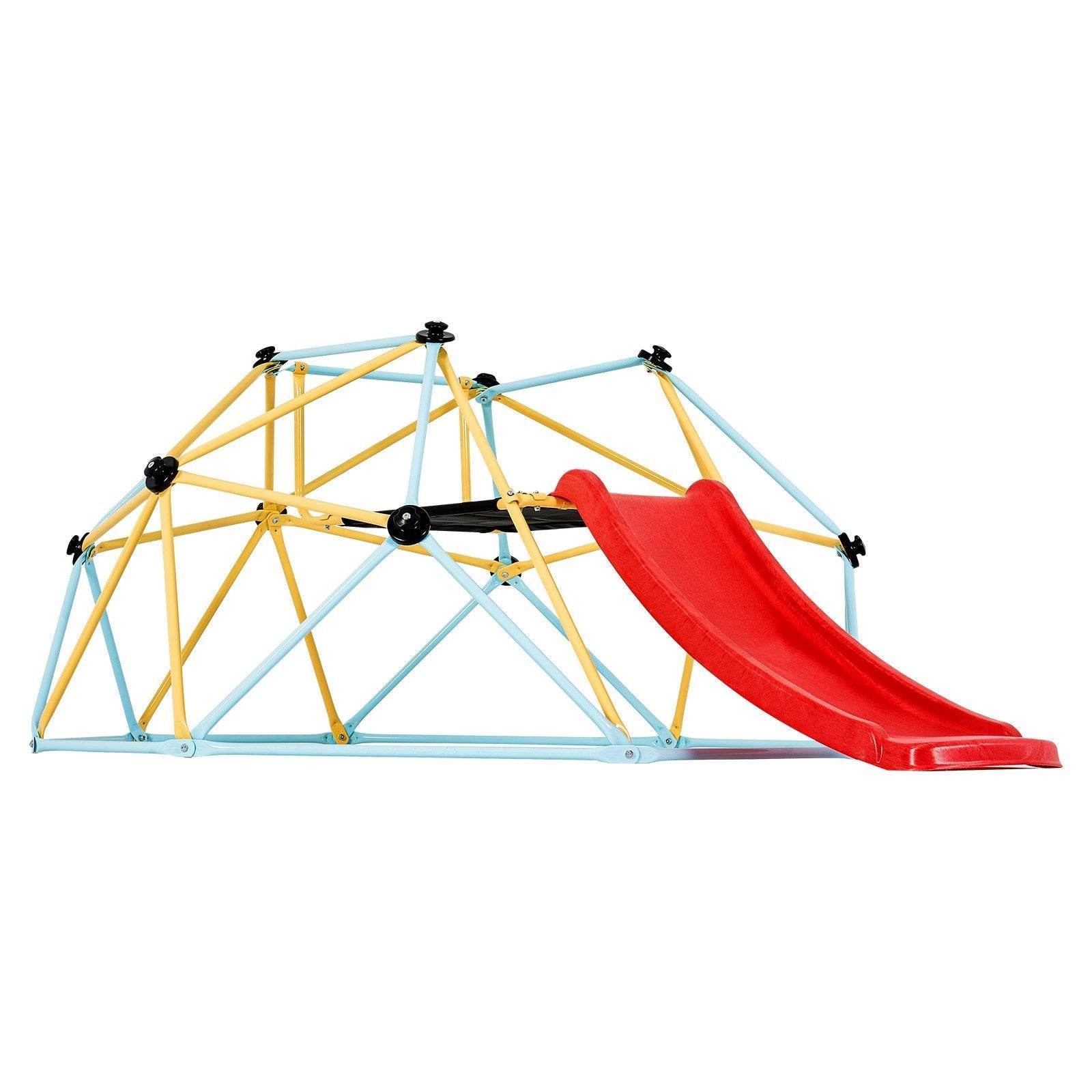Climbing Dome, For Kids 3 To 9 Years Old, 8FT Geometric Dome Climber With Slide,Jungle Gym Supports 600LBS And Easy Assembly, With Climbing Grip, Outdoor And Indoor Play Equipment For Kids - www.Shopthatapp.com #