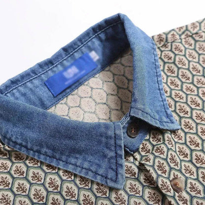 Color Contrast Patchwork Lapel Plaid Casual Short-sleeved Shirt - www.Shopthatapp.com #